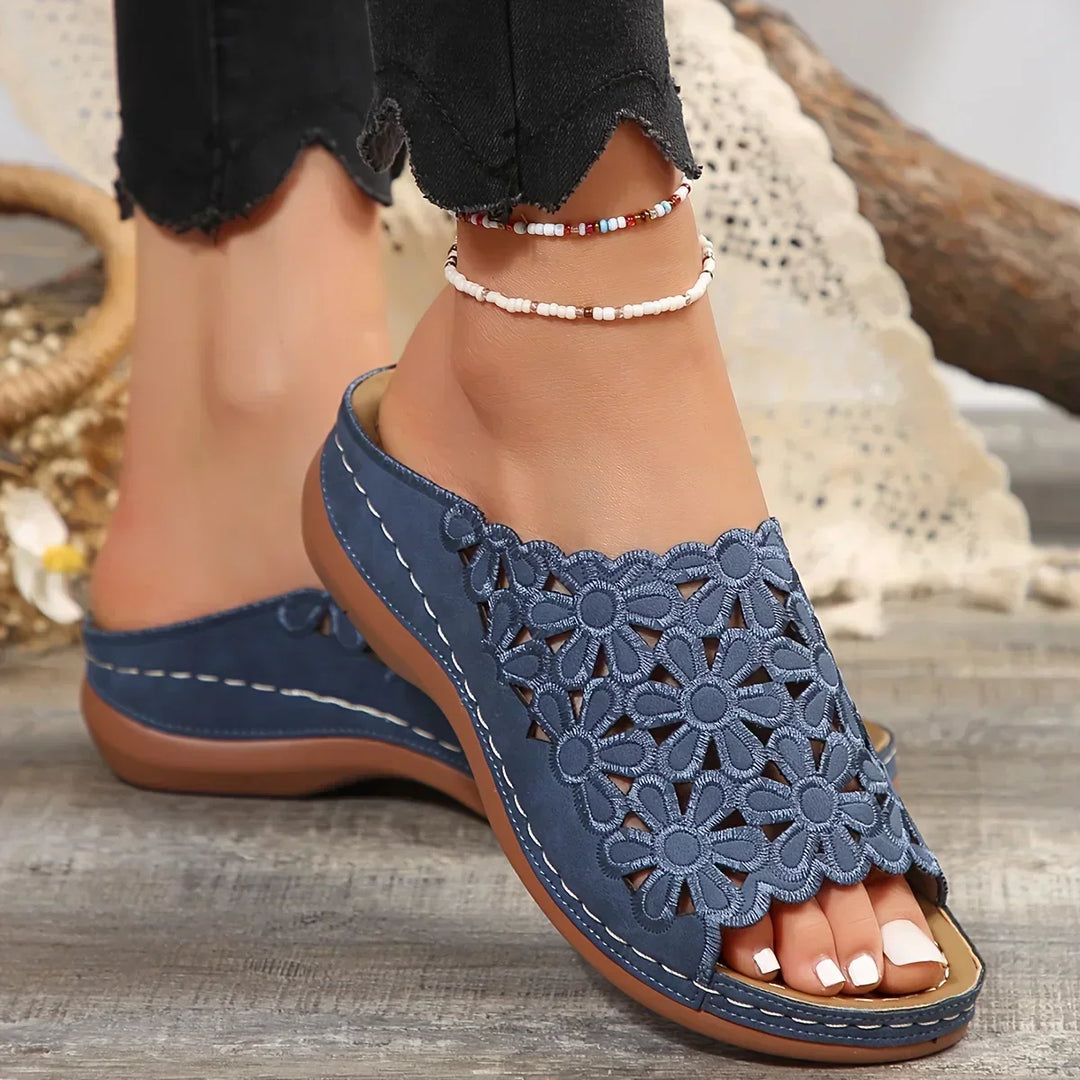 Covernorth Women's Floral Cutout Wedge Sandals