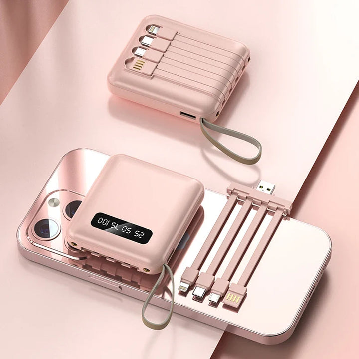 Portable Power Bank | Built-in Cables Fast Charging | Travel