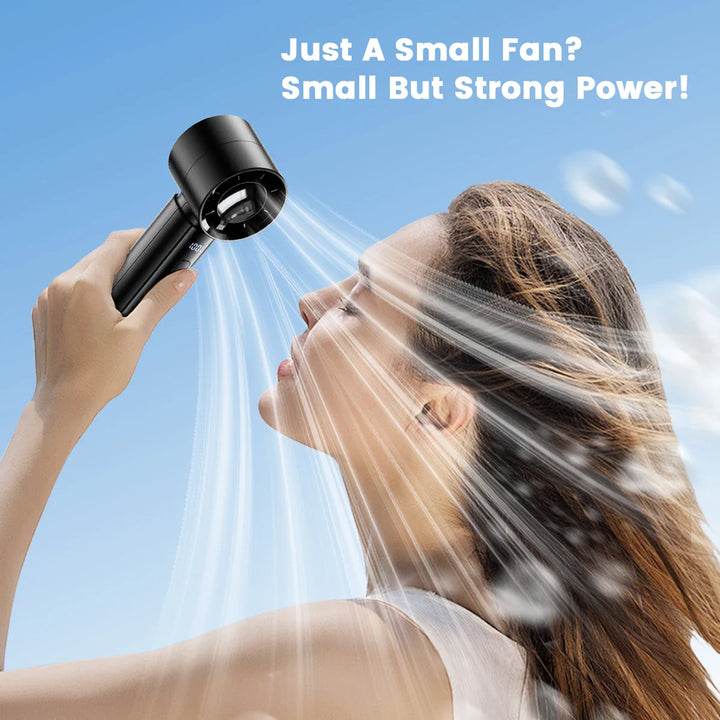 Bladeless Handheld Fan | LED Battery Display | Desk & Travel