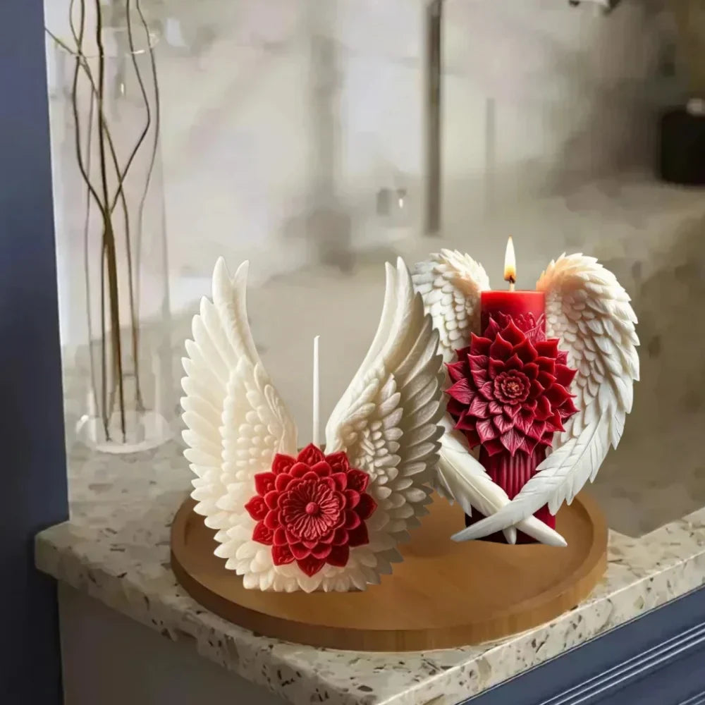 Angel Wing Candle Holder | Sculptural Floral Decor | Altar & Table