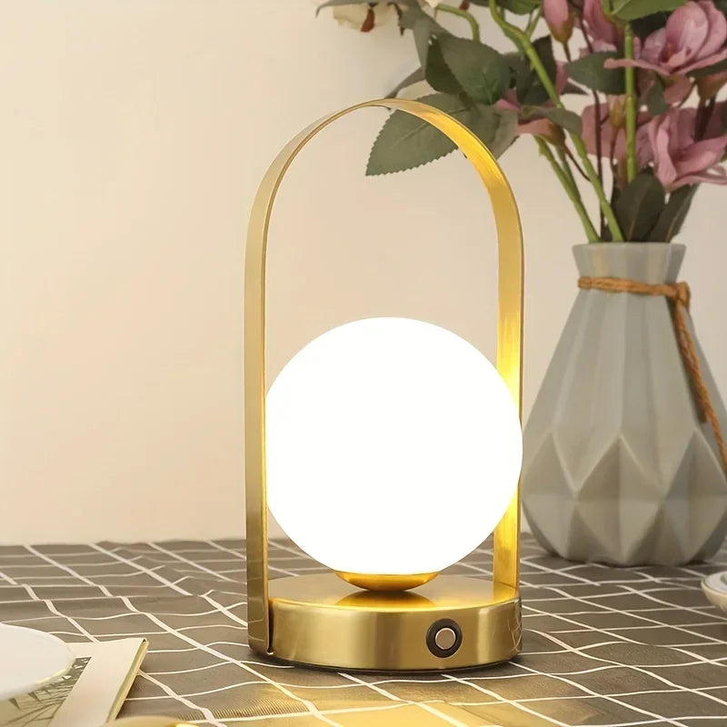 Portable Arc Table Lamp | Cordless, Rechargeable | Patio & Bedroom