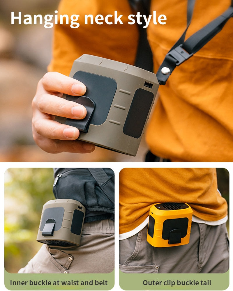 Clip Fan | 8000mAh Power Bank, LED Light | Camping & Hiking