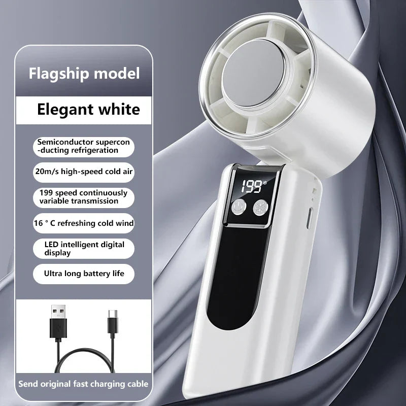 Portable Cooling Fan | 5-Speed High Wind Airflow | Travel & Desk