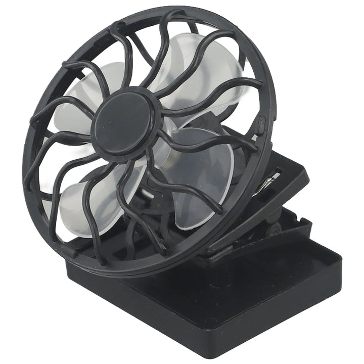 Solar Clip On Hat Fan │ Portable Mini Cooling │ Travel & Fishing │ Black