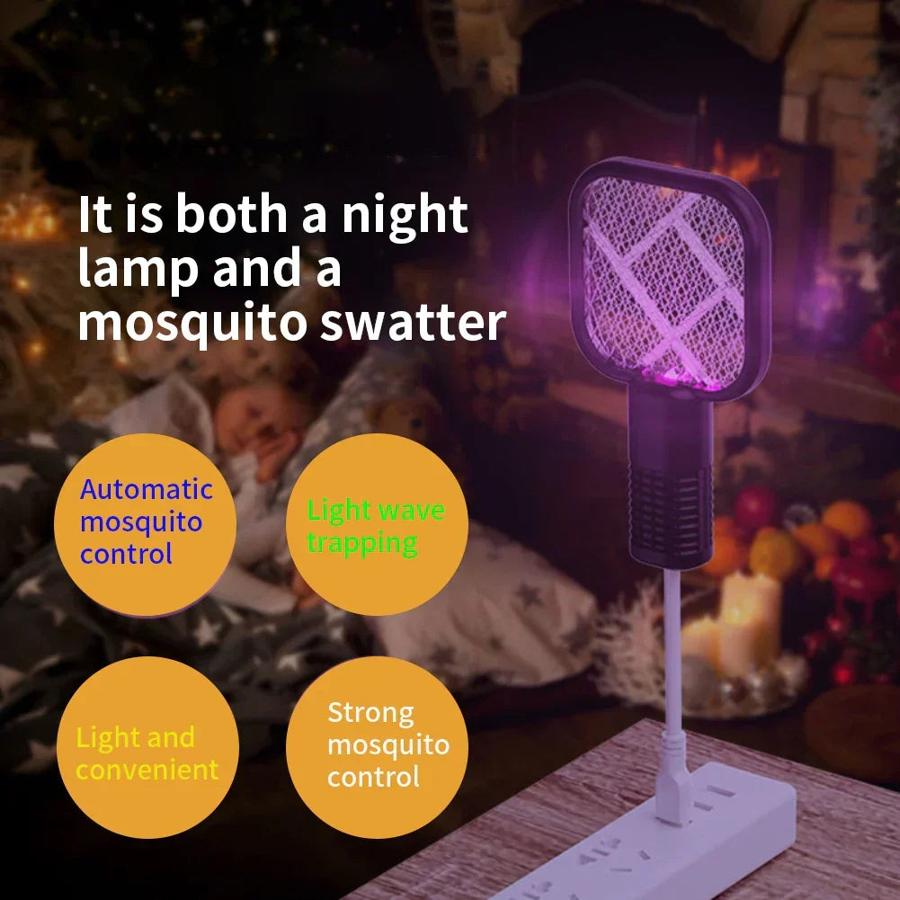 USB Mini Mosquito Zapper Lamp | UV Light Trap & Swatter | Bedroom