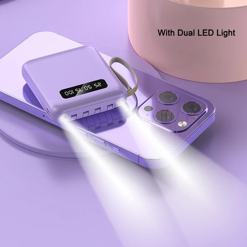 Portable Power Bank | Built-in Cables Fast Charging | Travel