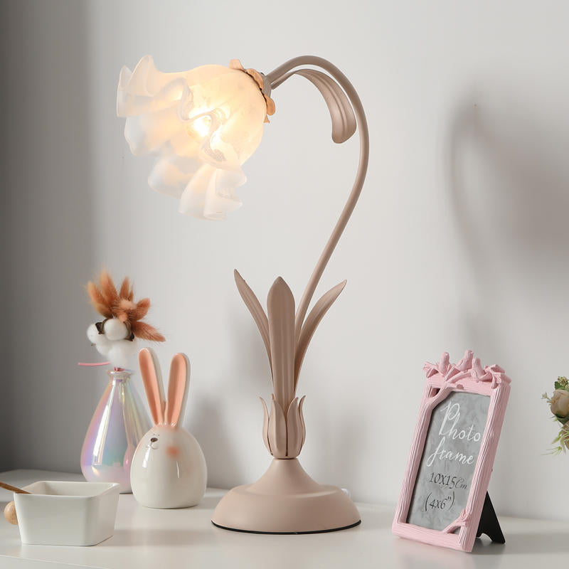 Tulip Flower Desk Lamp | Warm Glow | Bedside, Nursery & Study | Green