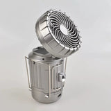 Solar Camping Fan | Rechargeable LED Light | Tent & Outdoor | Silver