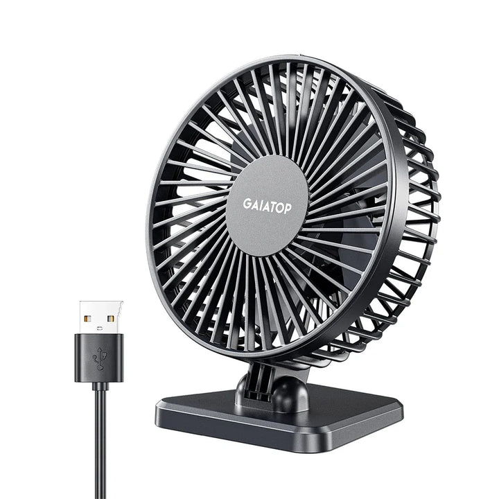 USB Desk Fan │ 3-Speed Quiet Airflow │ Bedside & Office Table