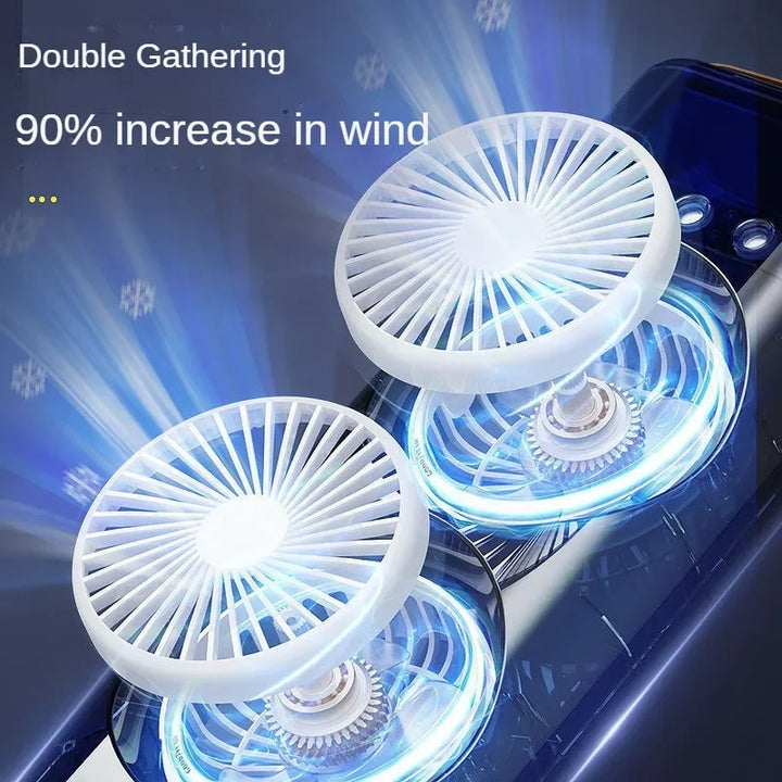 Dual Fan Tower Mist Fan | Cooling Humidifier & LED | Bedroom & Living | White