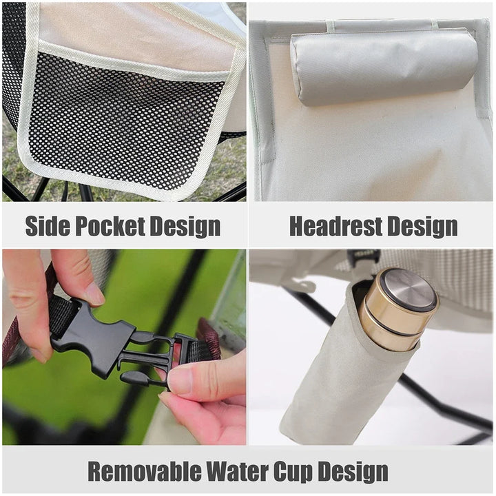 High Back Camping Chair | Breathable Mesh, Compact Fold | Portable for Sand, Travel