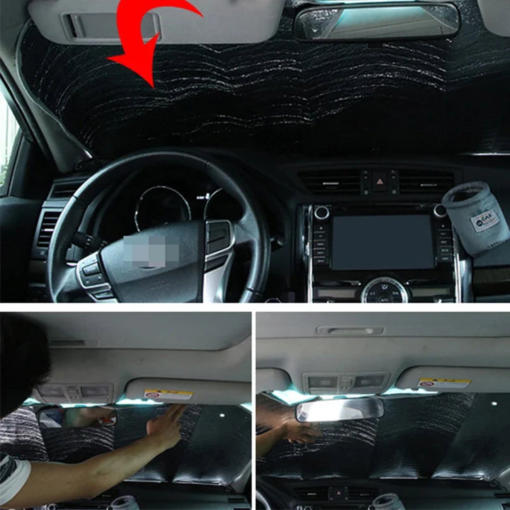 Car Sunshade | Blocks UV Rays, Keeps Car Cool | Front Window | Silver