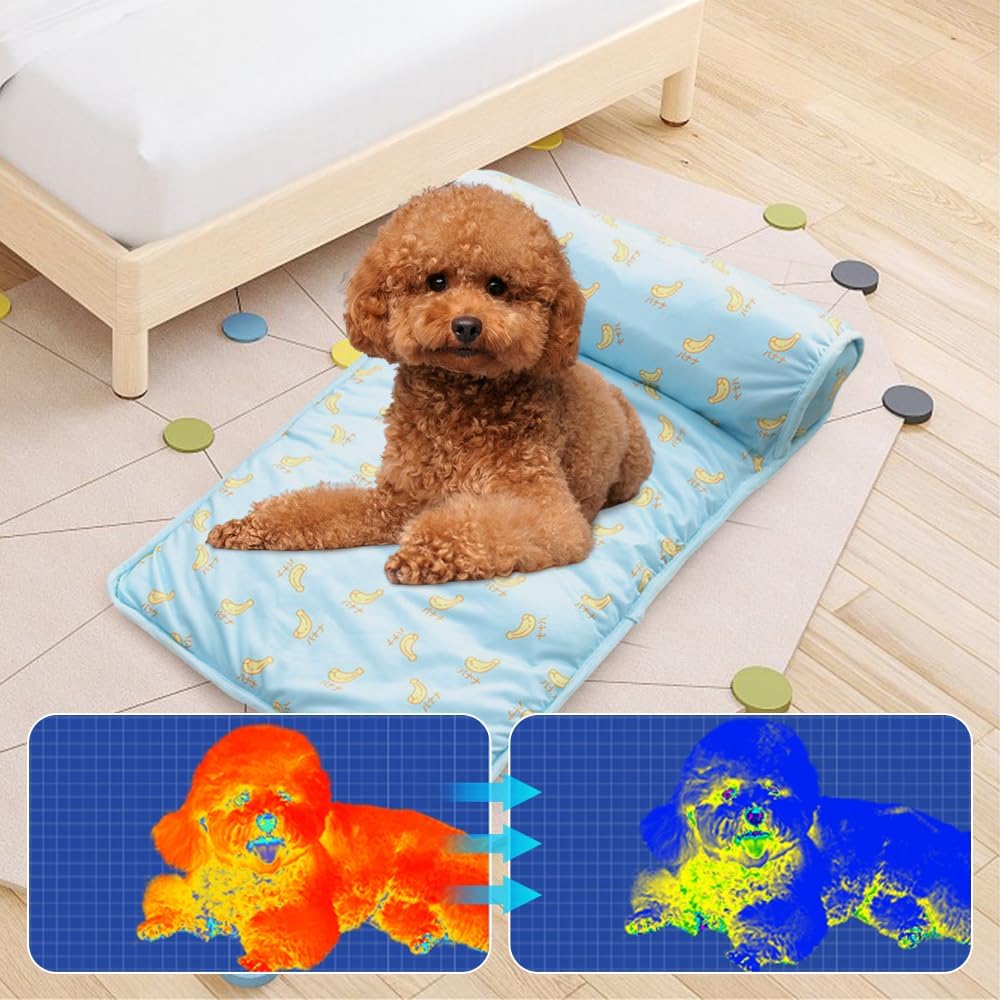 Pet Cooling Mat | Ice Silk Breathable Relief | Travel Car & Bed