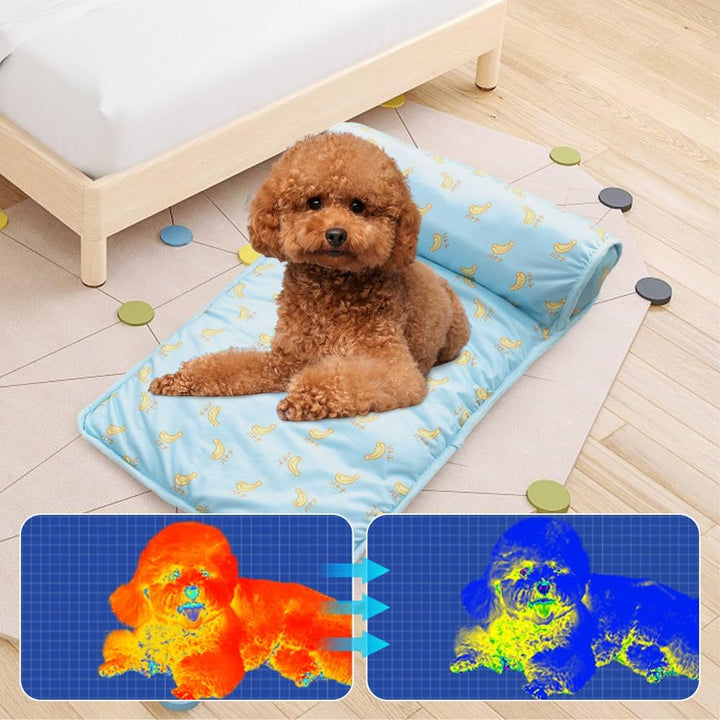 Pet Cooling Mat | Ice Silk Breathable Relief | Travel Car & Bed