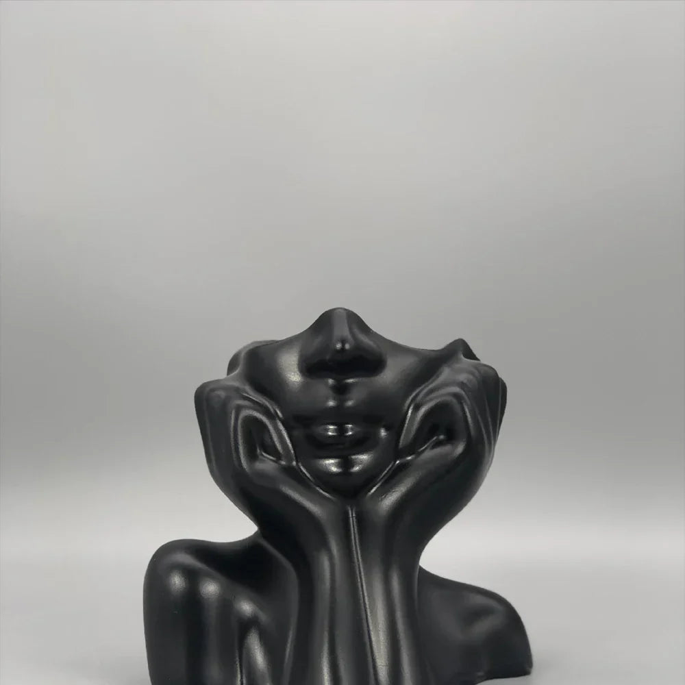 Face Flower Vase | Elegant Art Sculpture Decor | Living Room