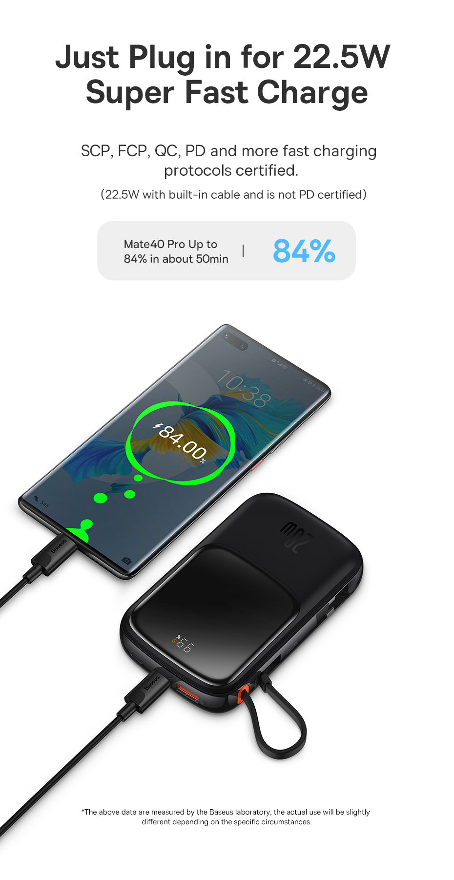Mini Power Bank with Cable | 10000mAh Fast Charging | Travel & Daily Use