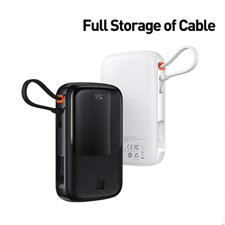Mini Power Bank with Cable | 10000mAh Fast Charging | Travel & Daily Use