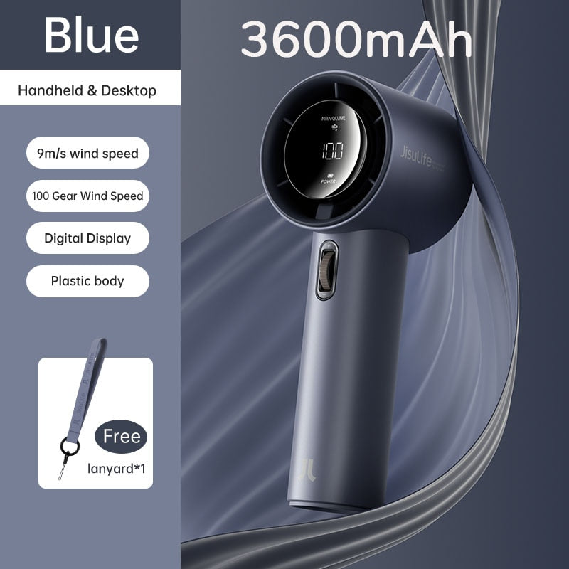 Portable Handheld Turbo Fan High Speed Digital Mini Fan