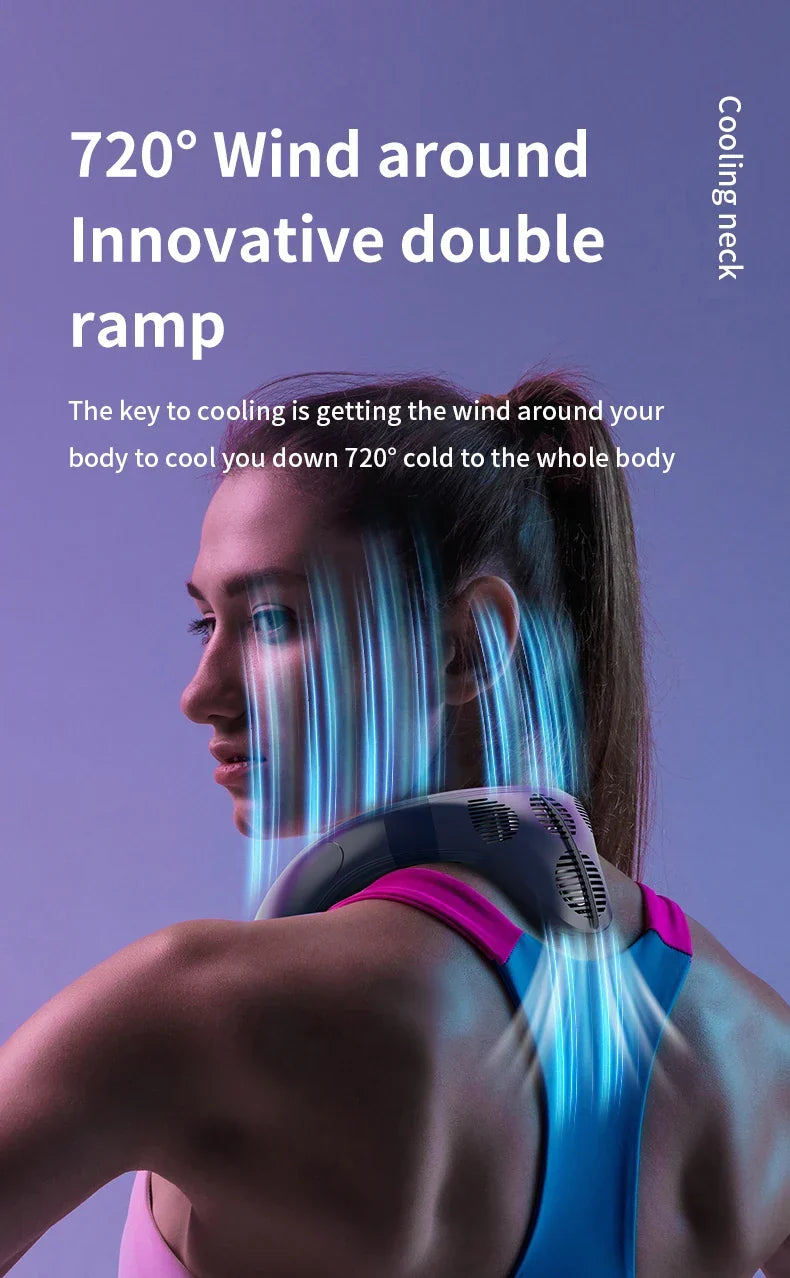 Portable Neck Fan | Hands-Free Cooling & Long Battery | Outdoor, Travel & Work