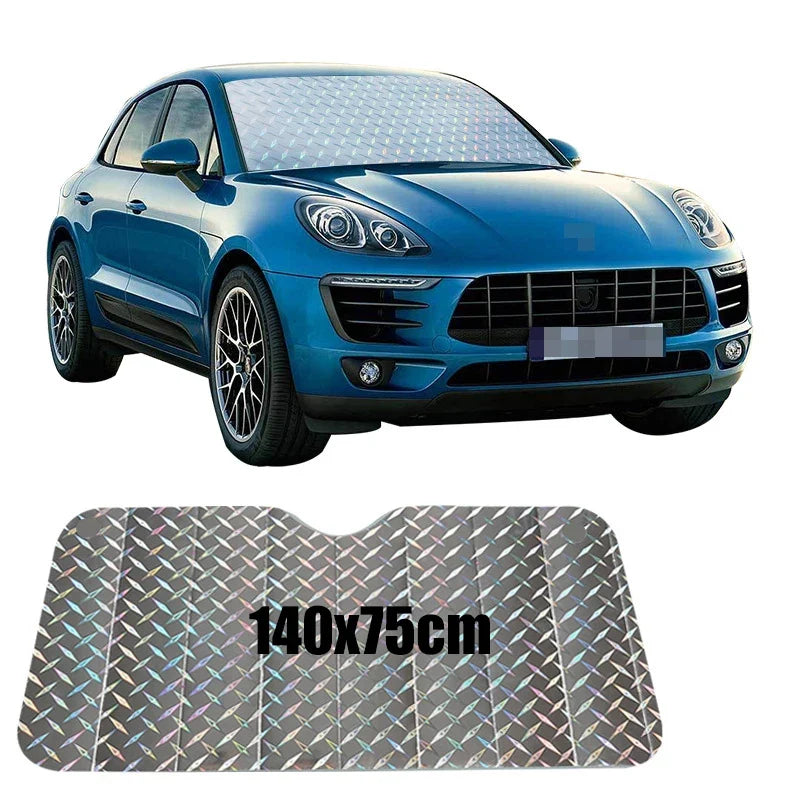 Car Sunshade | Blocks UV Rays, Keeps Car Cool | Front Window | Silver