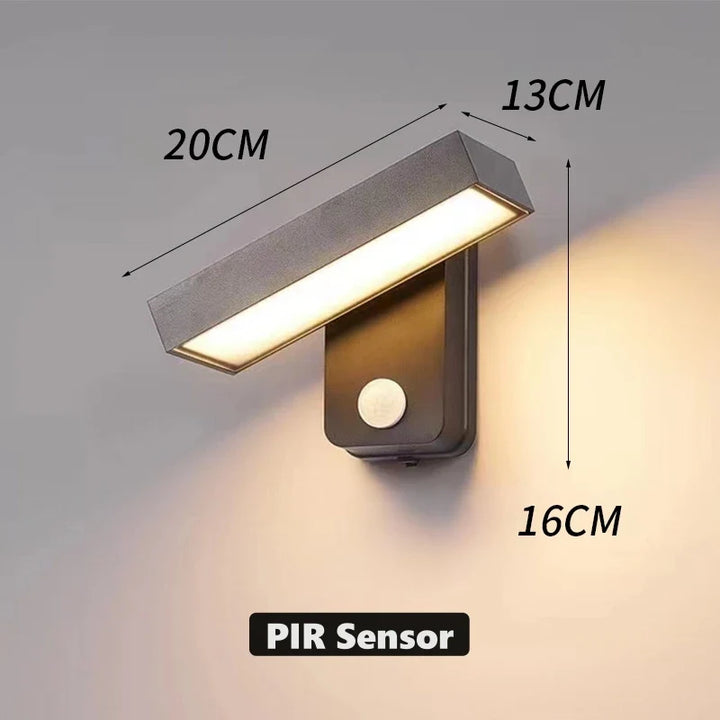 Motion Sensor Wall Light | 350° Rotatable, Safe | Porch & Path | Black