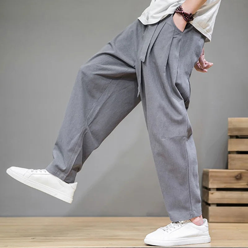 Men's Loose Tie-Waist Trousers