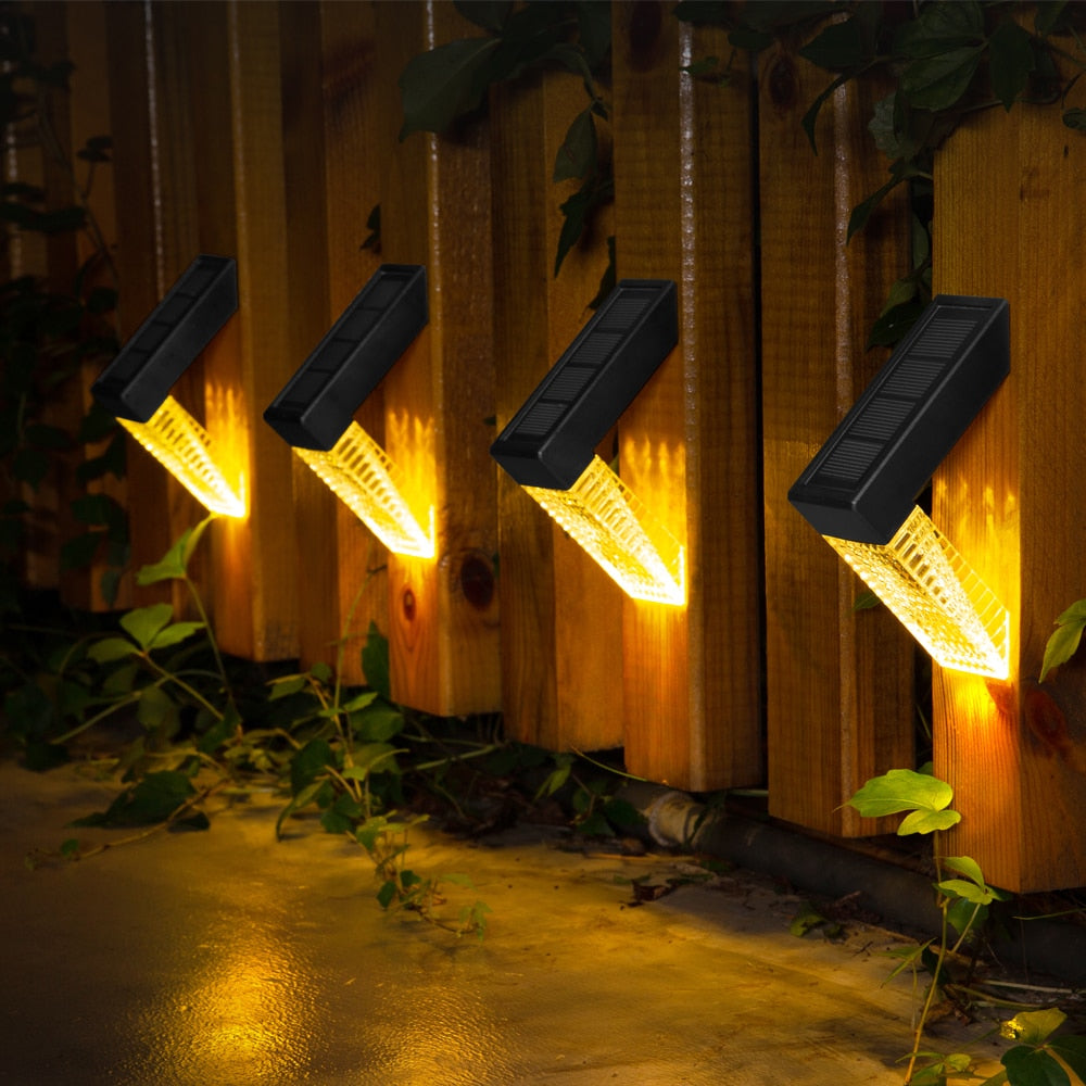 Solar Step Lights │Waterproof, Color Changing │ Fence Yard Deck │ Black