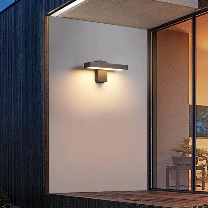 Motion Sensor Wall Light | 350° Rotatable, Safe | Porch & Path | Black