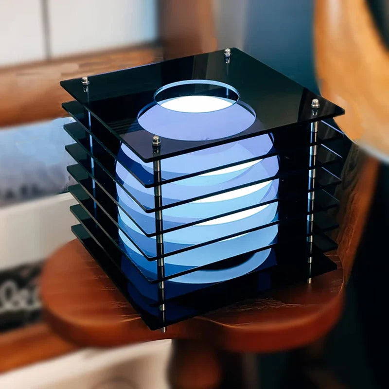 Modern Acrylic Cube Table Lamp | Designer Ambient Glow | Bedside, Desk
