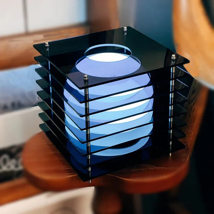 Modern Acrylic Cube Table Lamp | Designer Ambient Glow | Bedside, Desk