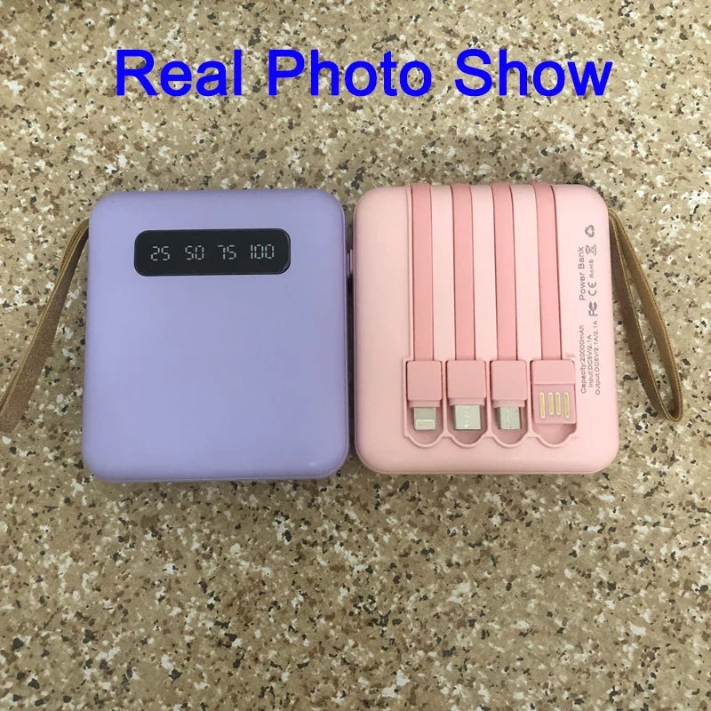 Portable Power Bank | Built-in Cables Fast Charging | Travel