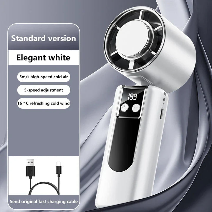 Portable Cooling Fan | 5-Speed High Wind Airflow | Travel & Desk