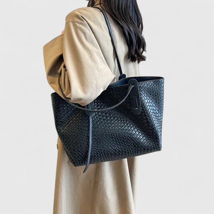Woven Leather Tote Bag
