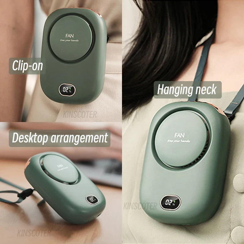 Portable Neck Fan | LED Quiet Hands-Free | Travel, Office