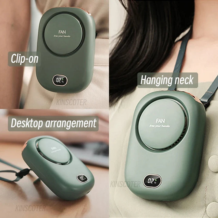 Portable Neck Fan | LED Quiet Hands-Free | Travel, Office