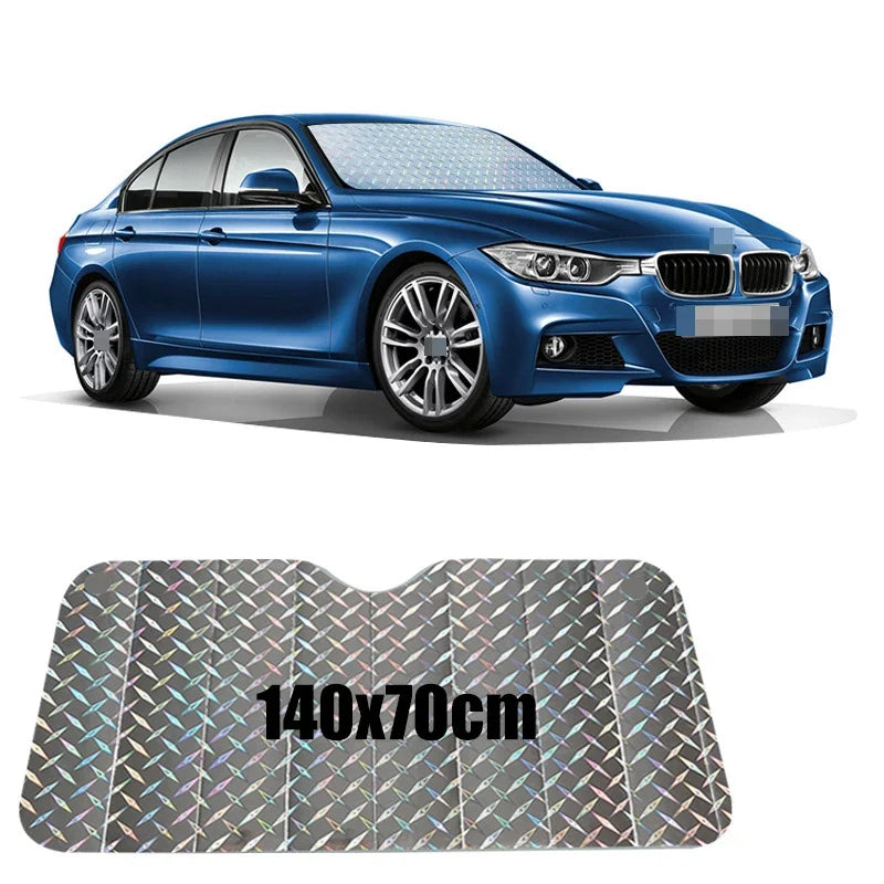 Car Sunshade | Blocks UV Rays, Keeps Car Cool | Front Window | Silver