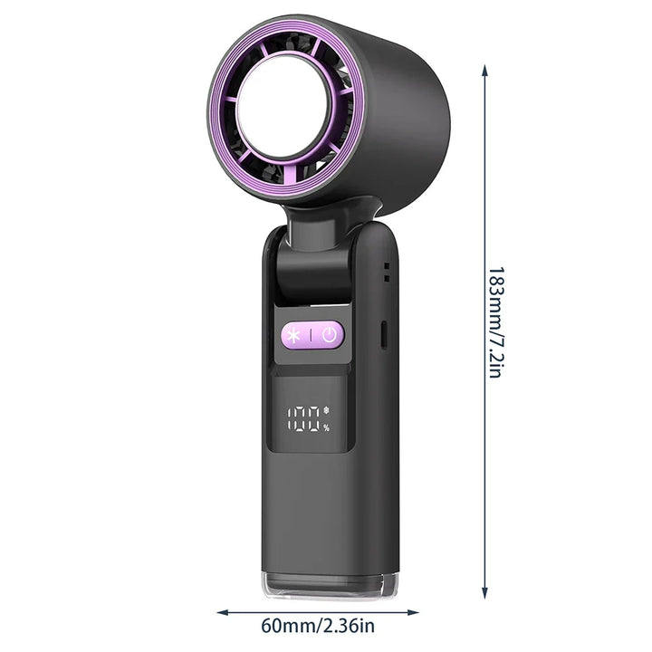 Portable Mini Fan | 100 Speeds, Foldable & USB Rechargeable | Desk & Travel 
