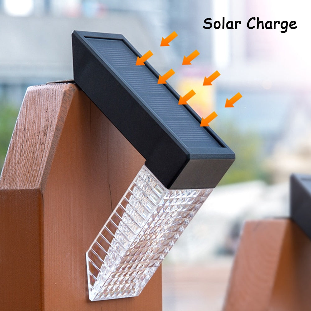 Solar Step Lights │Waterproof, Color Changing │ Fence Yard Deck │ Black