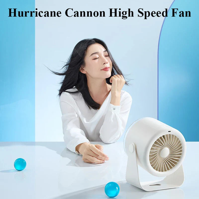 Rechargeable Wall Mounted Quiet Turbo LED Desktop Fan