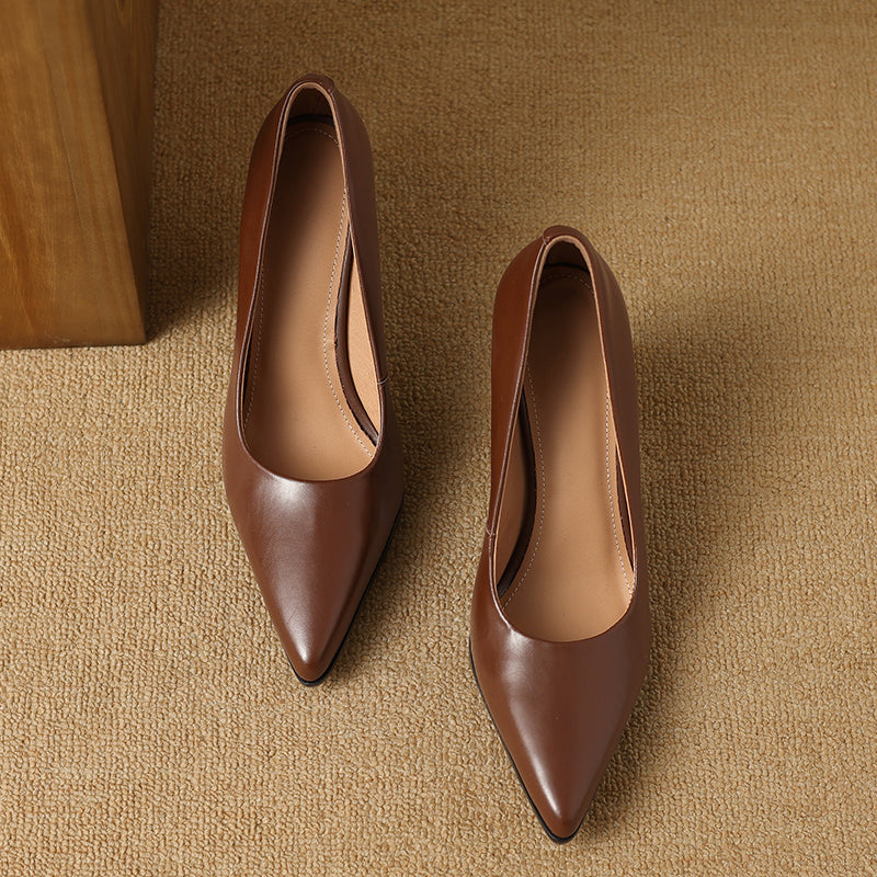 Covernorth Women's Pointed Toe Block Heel Pumps