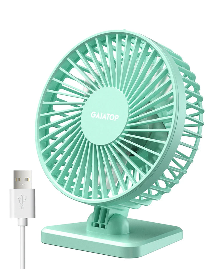 USB Desk Fan │ 3-Speed Quiet Airflow │ Bedside & Office Table