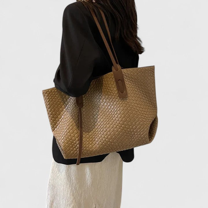 Woven Leather Tote Bag