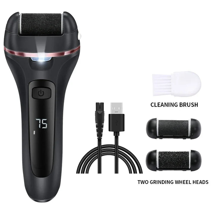 Electric Callus Remover | Rechargeable, 3 Grinding Heads | Home Pedicure & Spa