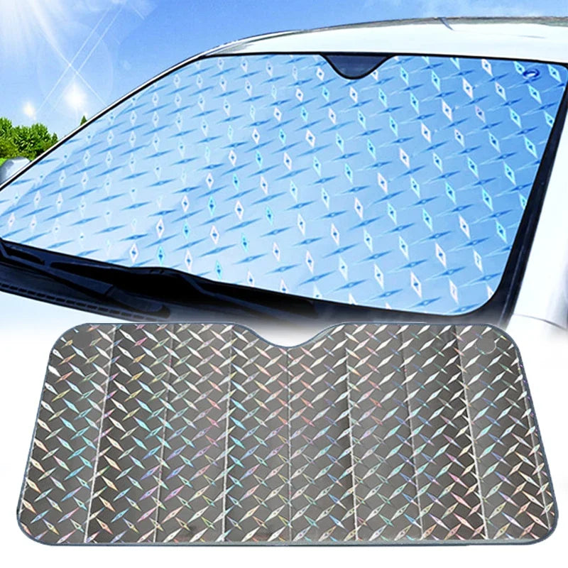 Car Sunshade | Blocks UV Rays, Keeps Car Cool | Front Window | Silver