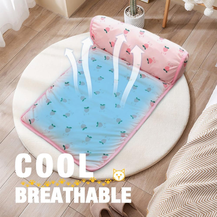 Pet Cooling Mat | Ice Silk Breathable Relief | Travel Car & Bed