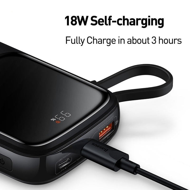 Mini Power Bank with Cable | 10000mAh Fast Charging | Travel & Daily Use