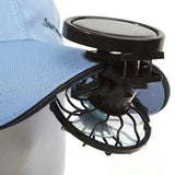 Solar Clip On Hat Fan │ Portable Mini Cooling │ Travel & Fishing │ Black