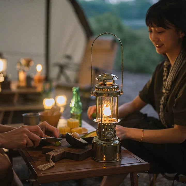 Outdoor Lantern Light │ Electronic Ignition │ Camping and Patio │ Gold