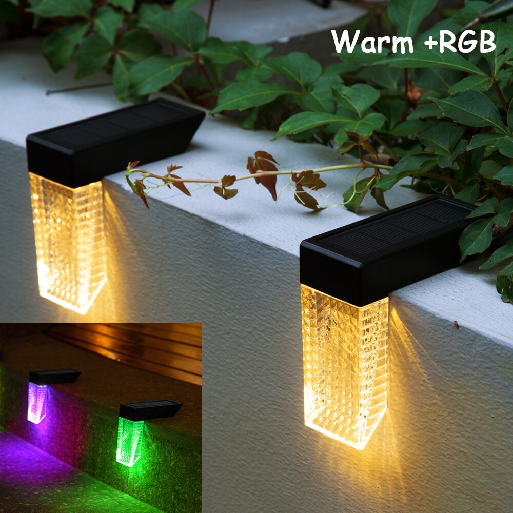 Solar Step Lights │Waterproof, Color Changing │ Fence Yard Deck │ Black