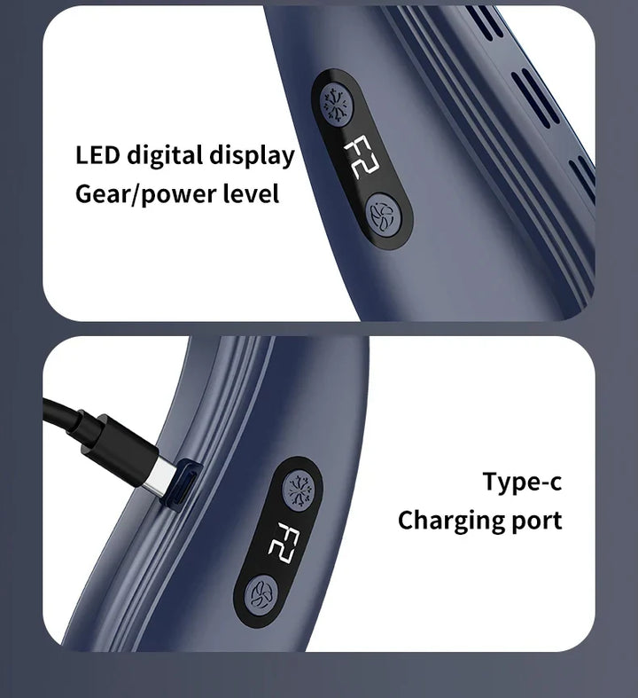 Portable Neck Fan | Hands-Free Cooling & Long Battery | Outdoor, Travel & Work